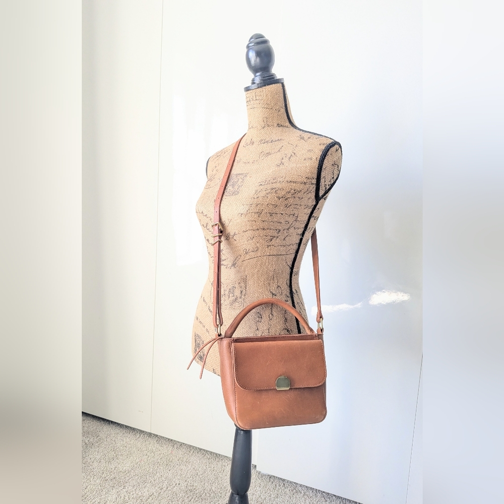 Madewell The Mini Abroad Leather Dark Toffee Crossbody Bag